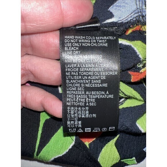 URBAN OUTFITTERS Black Sleeveless Floral Tulip Print Ruffles Mini Dress Sz Med - Picture 8 of 8